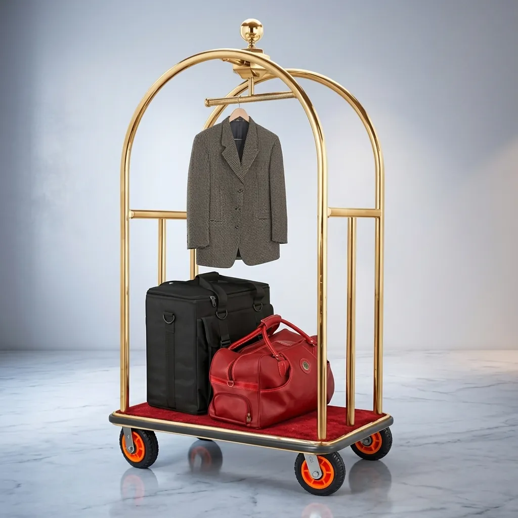 Stainless Steel Bellboy Luggage Trolley with 200kg Load [1026] — LGT-1026 (image 7)