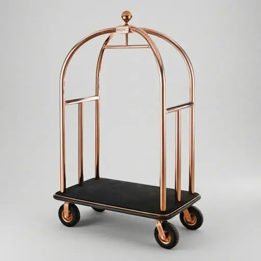Stainless Steel Bellboy Luggage Trolley with 200kg Load [1027] — LGT-1027