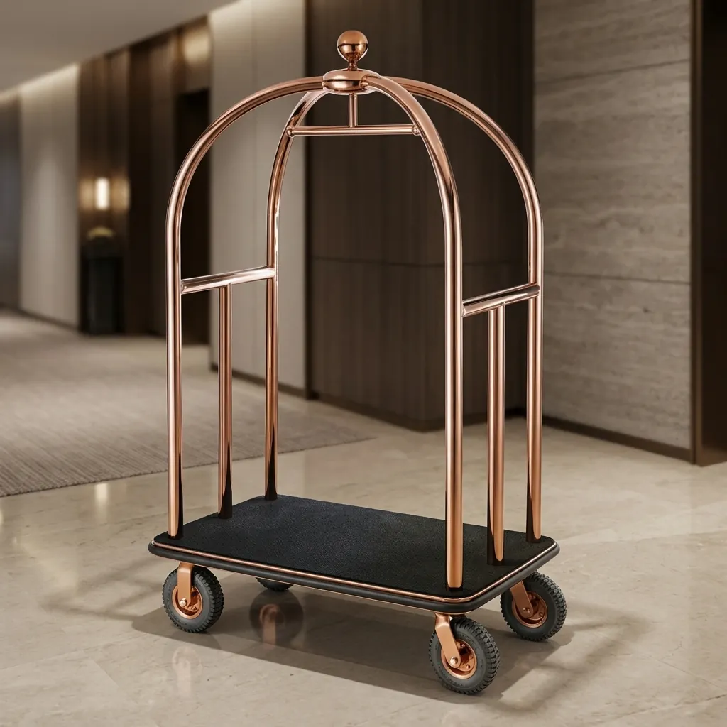 Stainless Steel Bellboy Luggage Trolley with 200kg Load [1027] — LGT-1027 (image 2)