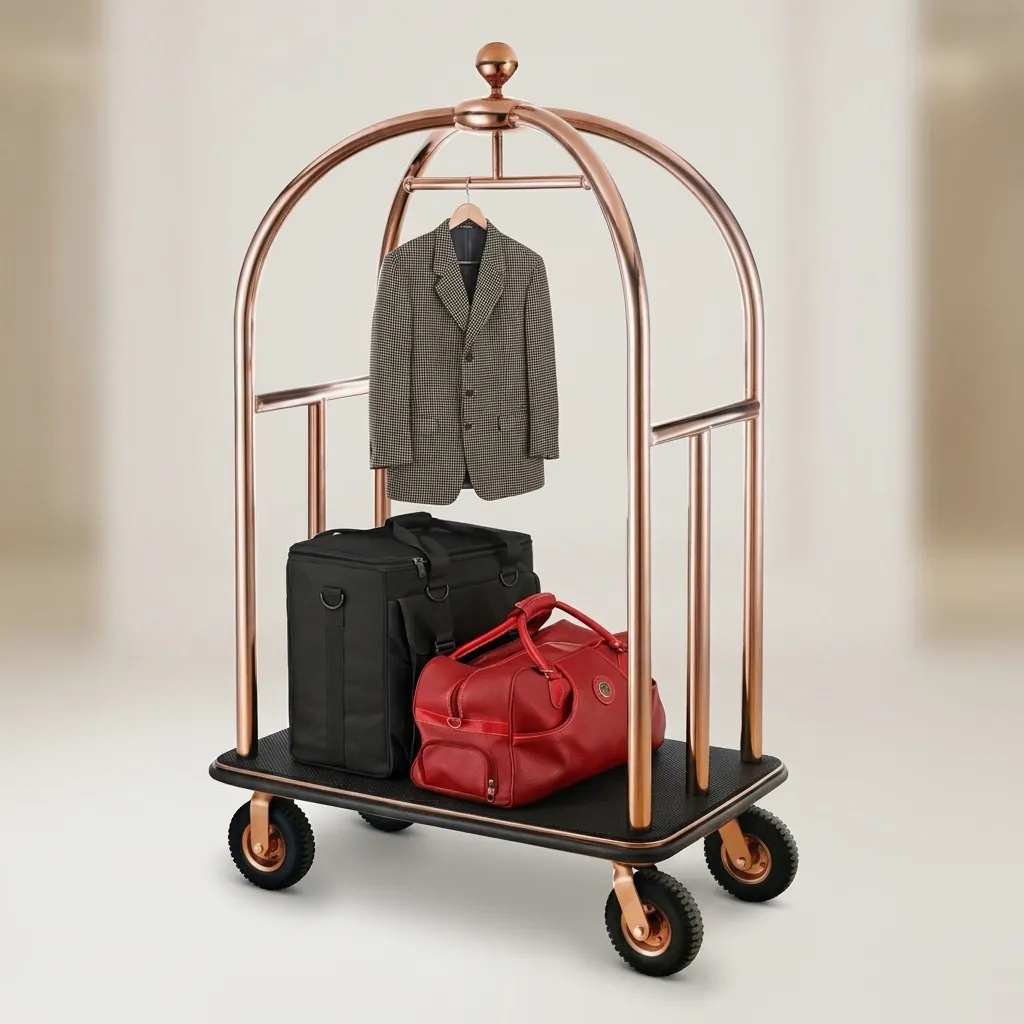 Stainless Steel Bellboy Luggage Trolley with 200kg Load [1027] — LGT-1027 (image 3)