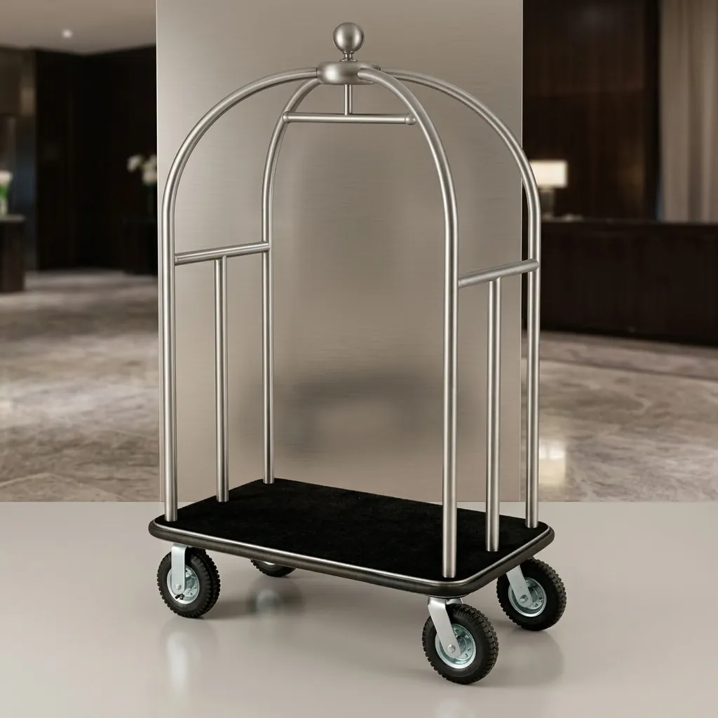 Stainless Steel Bellboy Luggage Trolley with 200kg Load [1028] — LGT-1028 (image 2)