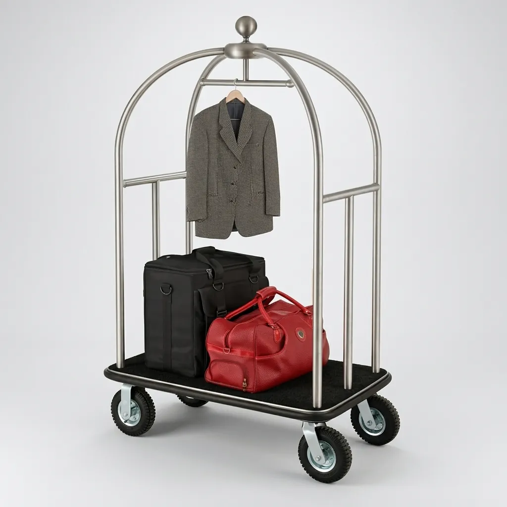 Stainless Steel Bellboy Luggage Trolley with 200kg Load [1028] — LGT-1028 (image 3)
