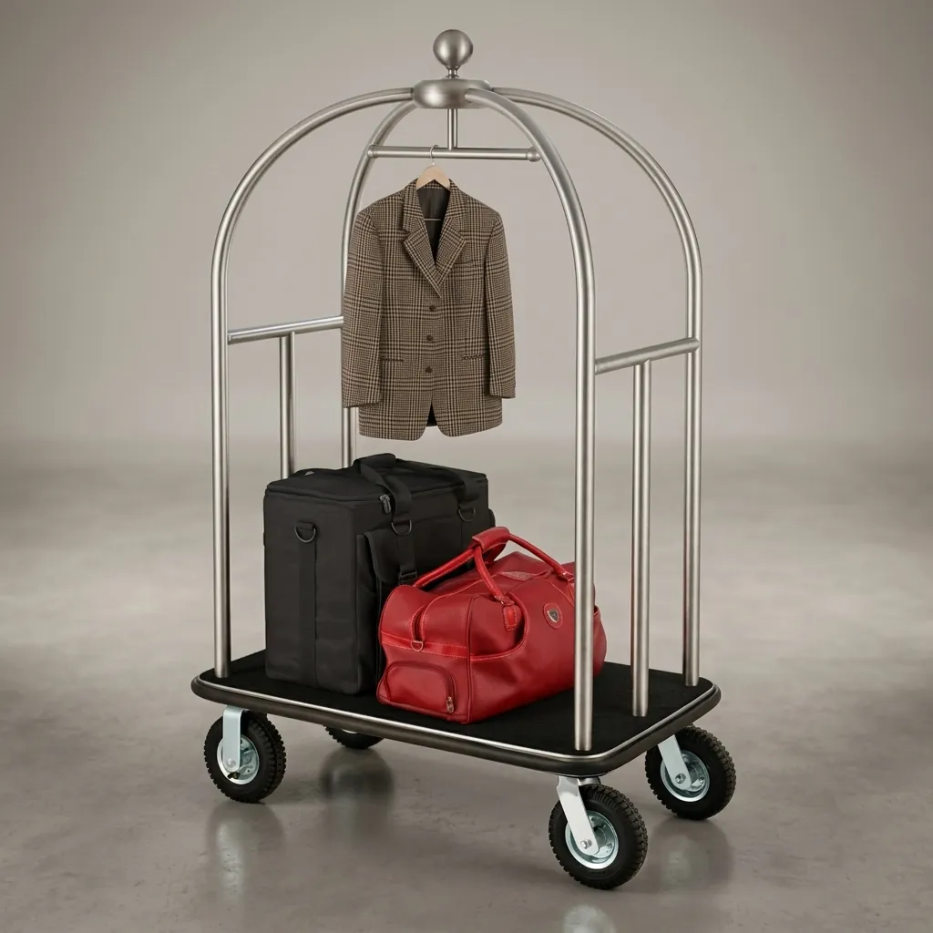 Stainless Steel Bellboy Luggage Trolley with 200kg Load [1029] — LGT-1029 (image 3)
