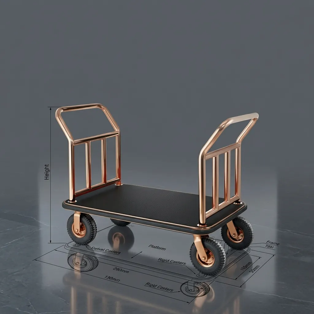 Stainless Steel Luggage Hand Truck with 200kg Load [1030] — LGT-1030 (image 3)