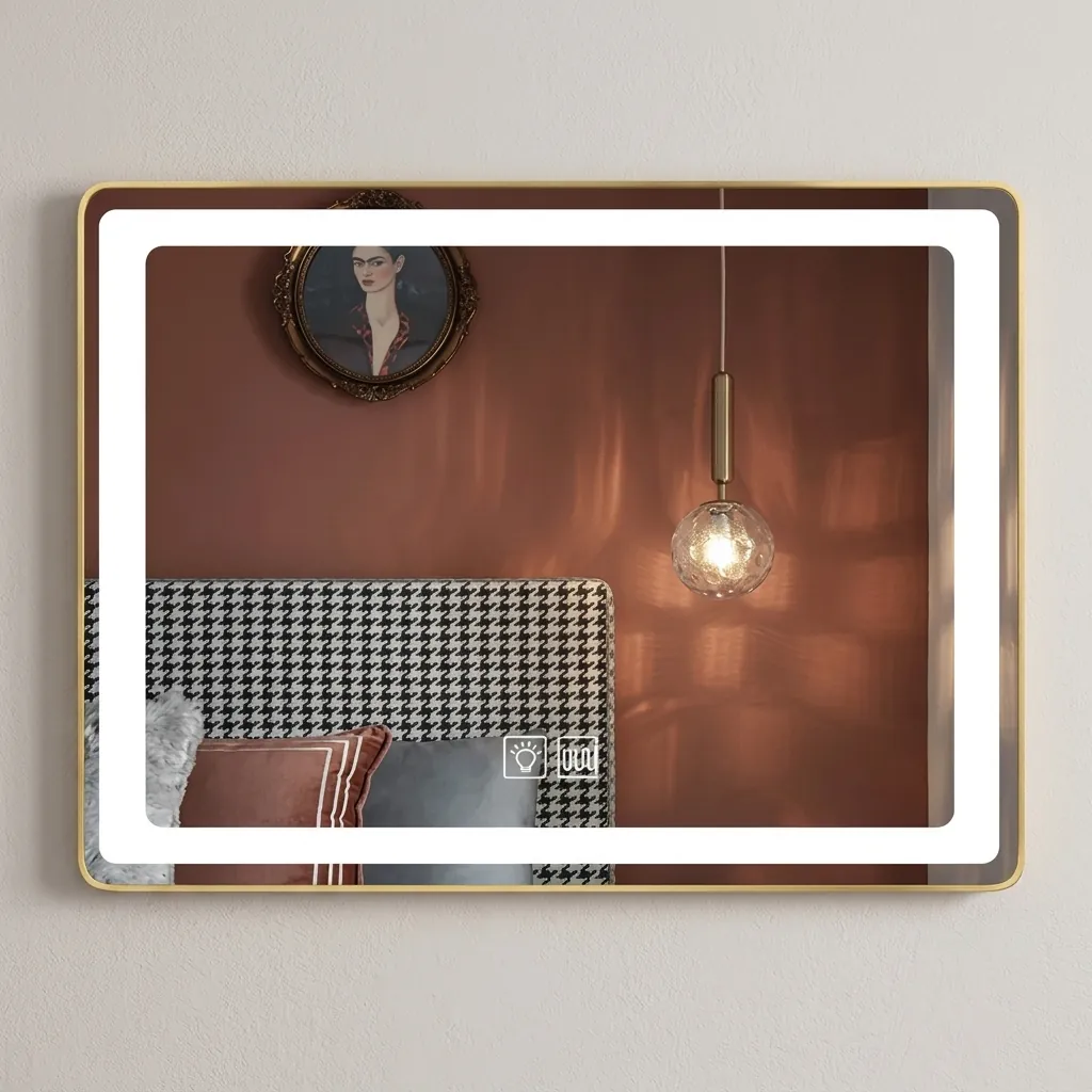 Rectangle Framed LED Front-Light Mirror with Touch Dimmer — LHM-1027 (image 2)