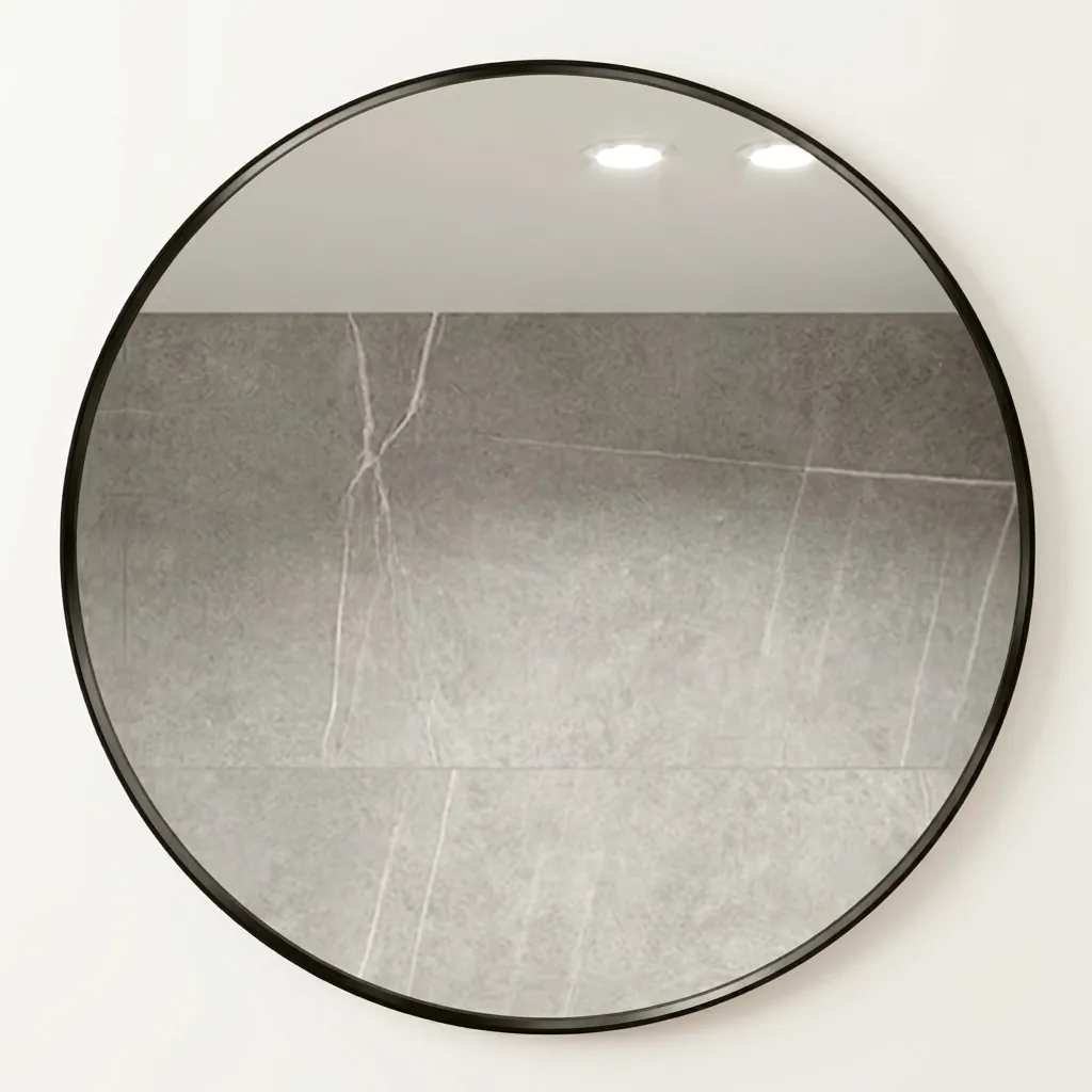 Round Framed LED Backlit Mirror with Touch Dimmer — LHM-1031 (image 2)