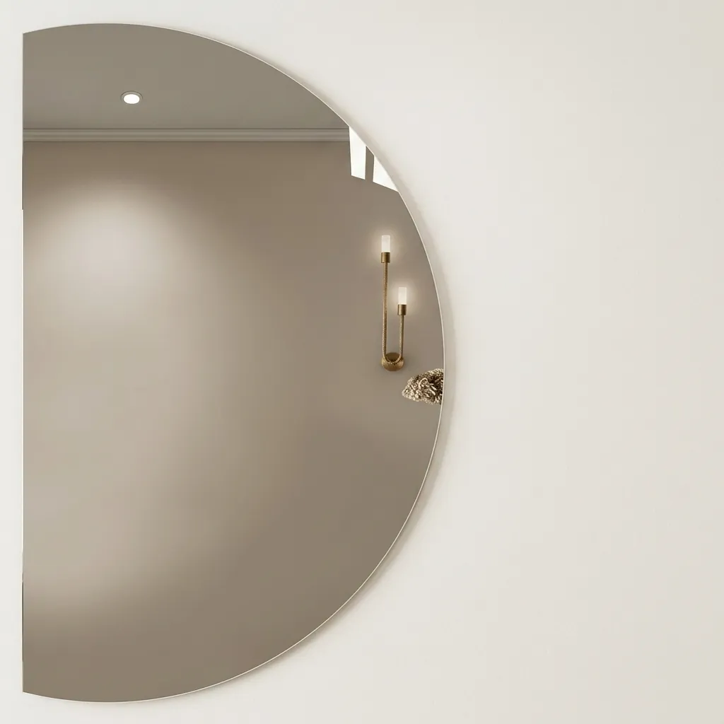 Half Moon Cutting Frameless LED Backlit Mirror with Touch Dimmer — LHM-1042 (image 2)