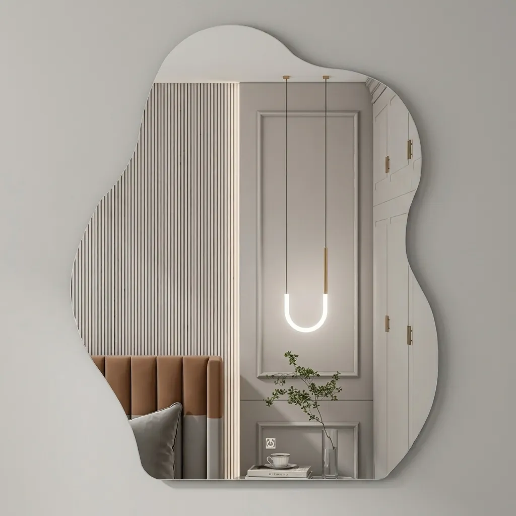 Irregular Cloud Frameless LED Backlit Mirror with Touch Dimmer — LHM-1043 (image 2)