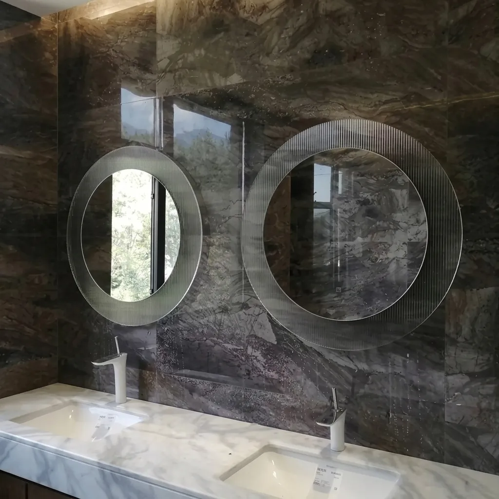 Round Framed Backlit Mirror with Touch Dimmer with On/Off Touch Switch — LHM-1056 (image 5)