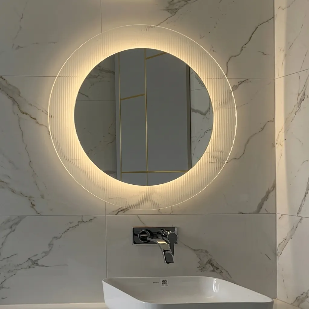 Round Framed Backlit Mirror with Touch Dimmer with On/Off Touch Switch — LHM-1056 (image 8)