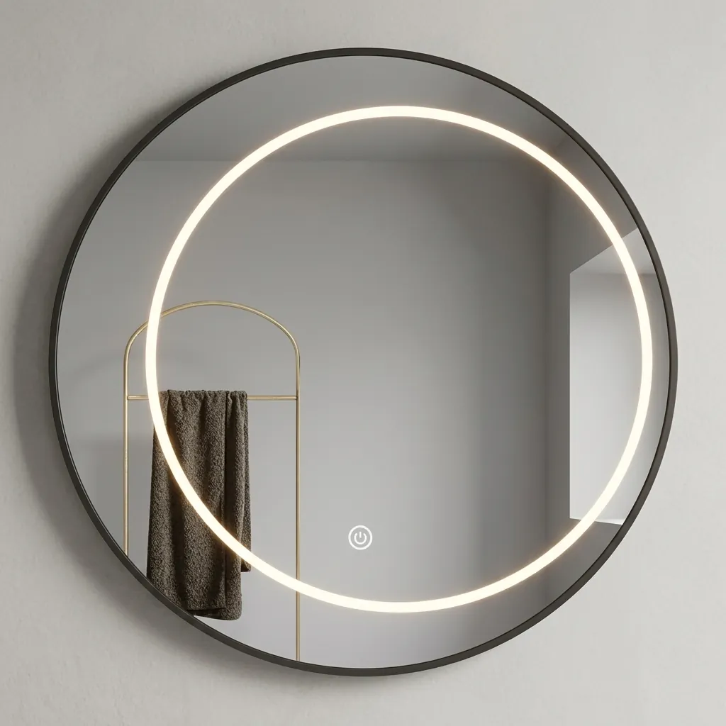Round Frameless LED Backlit Mirror with Anti-Fog — LHM-1058 (image 5)