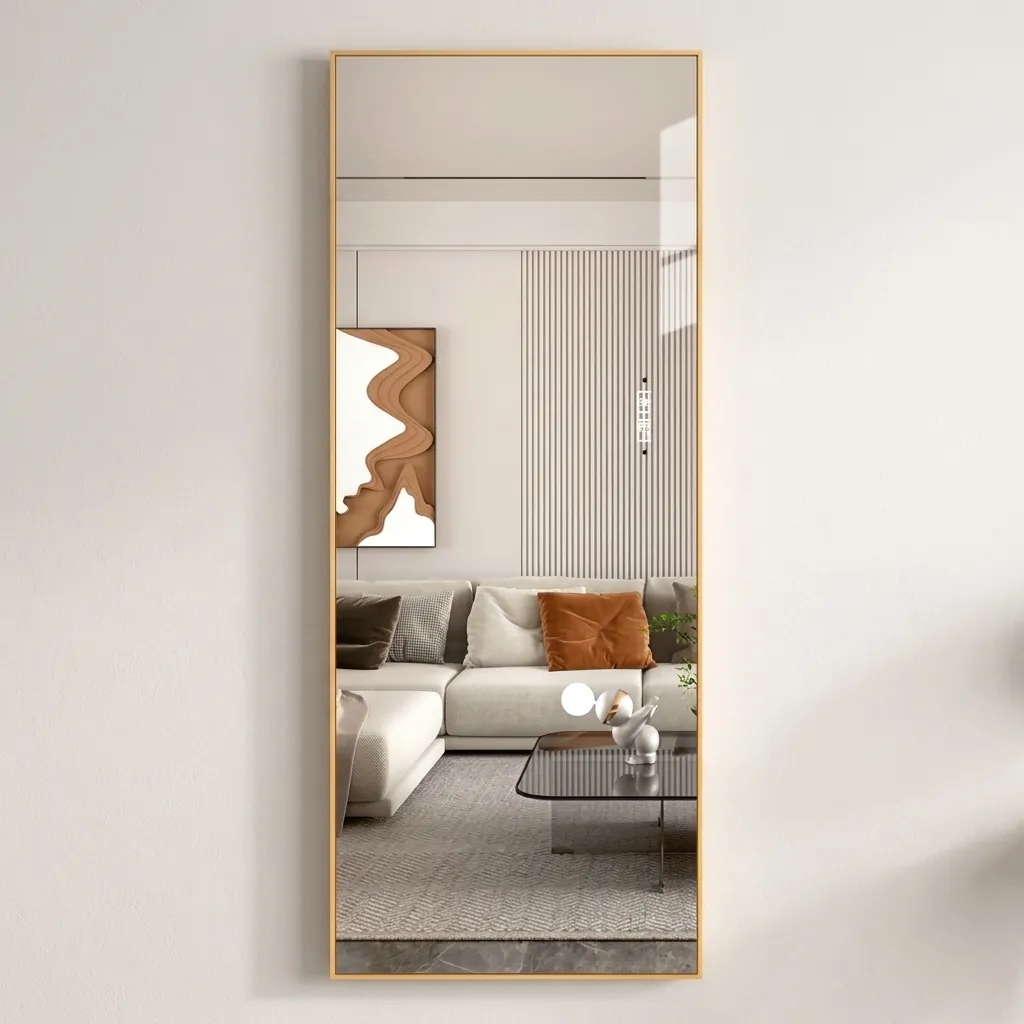 Rectangle Full-Length Framed LED Backlit Mirror with Touch Dimmer — LHM-1063 (image 2)