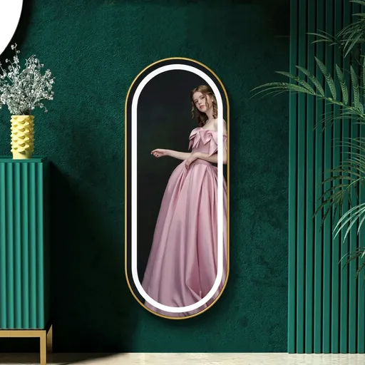 Oval Full-Length Framed LED Front-Light Mirror with Touch Dimmer — LHM-1065