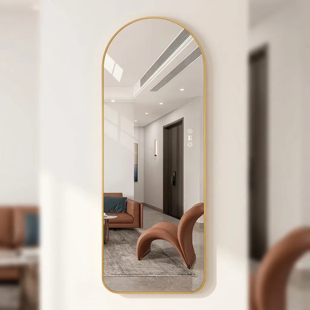 Arch Full-Length Framed LED Backlit Mirror with Touch Dimmer [1066] — LHM-1066 (image 2)