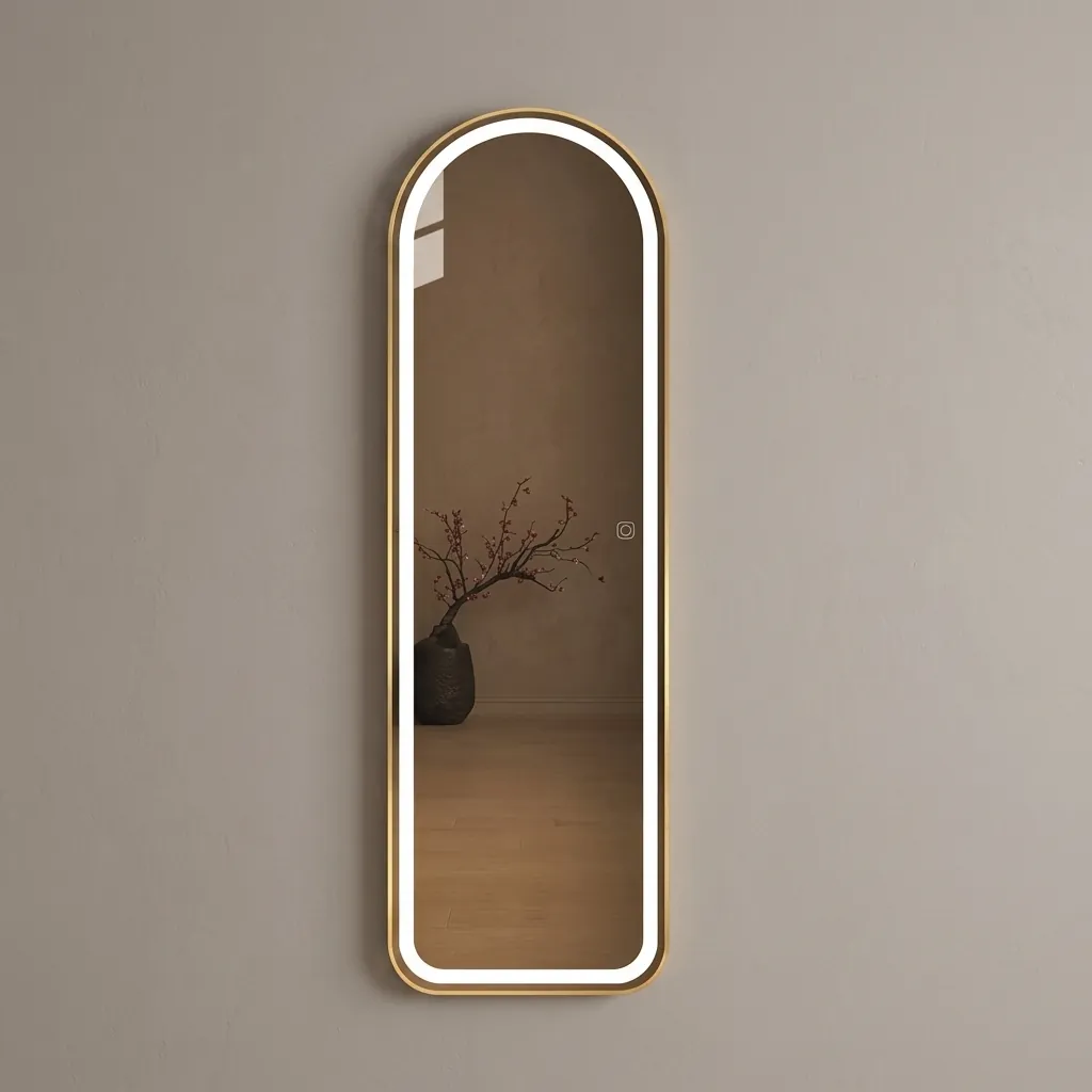 Arch Full-Length Framed LED Front-Light Mirror with Touch Dimmer [1067] — LHM-1067 (image 2)