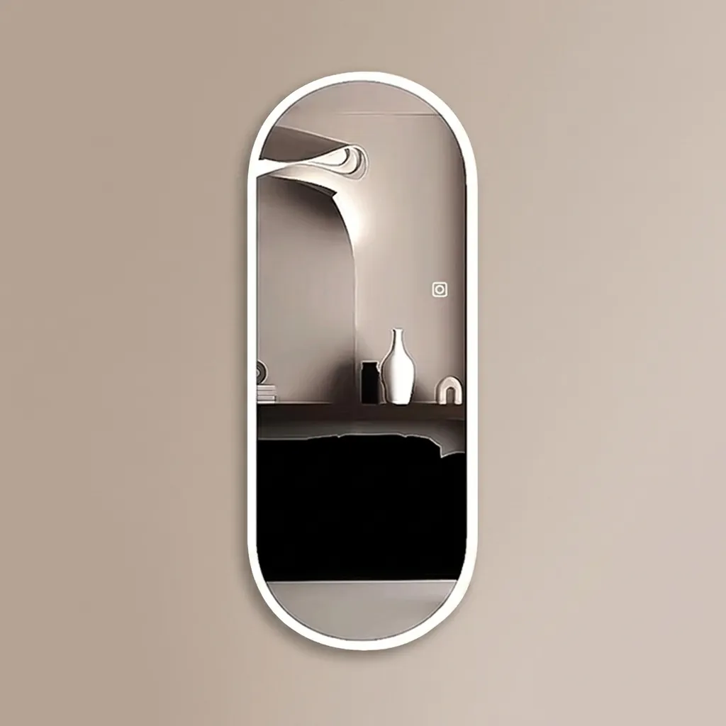 Oval Full-Length Framed LED Backlit Mirror with Touch Dimmer [1077] — LHM-1077 (image 2)