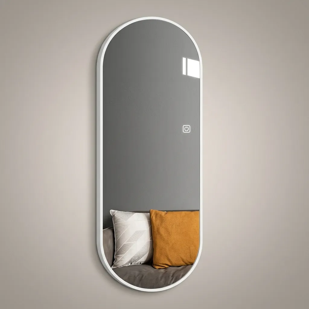 Oval Full-Length Framed LED Backlit Mirror with Touch Dimmer [1079] — LHM-1079 (image 2)