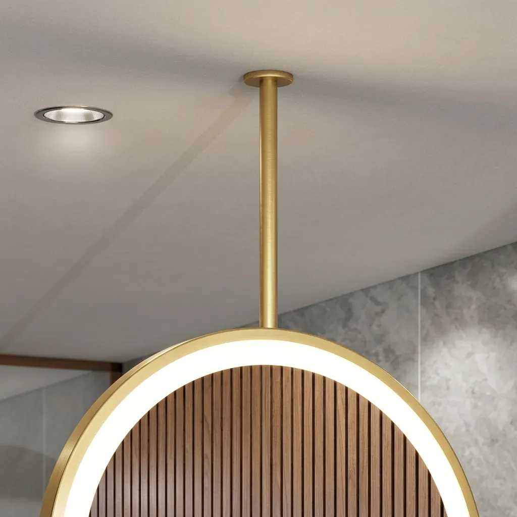 Oval Ceiling-Hung Framed LED Front-Light Mirror with Touch Dimmer [1084] — LHM-1084 (image 3)