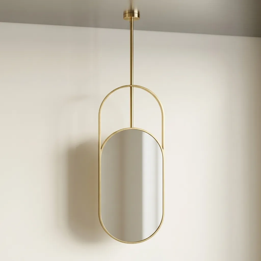 Oval Ceiling-Hung Framed LED Backlit Mirror with Touch Dimmer [1085] — LHM-1085 (image 3)