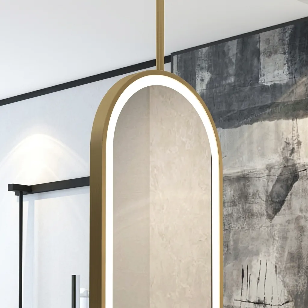 Oval Ceiling-Hung Framed LED Front-Light Mirror with Touch Dimmer [1086] — LHM-1086 (image 6)