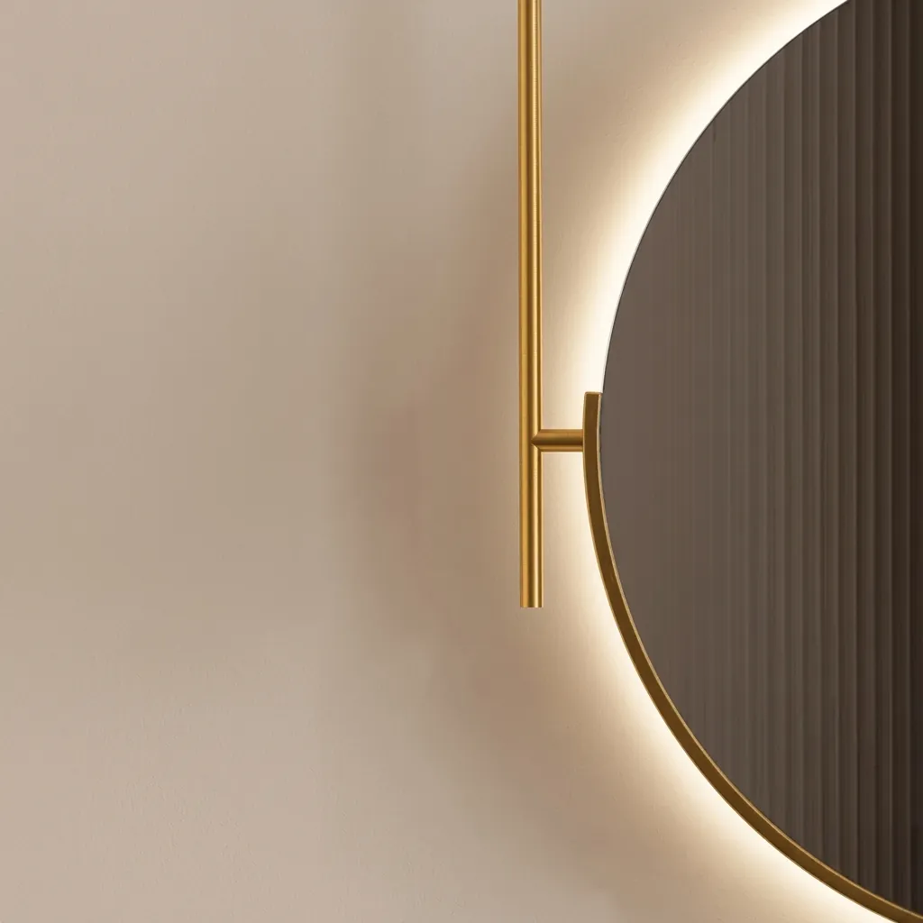 Round Ceiling-Hung Framed LED Backlit Mirror with Touch Dimmer — LHM-1088 (image 3)