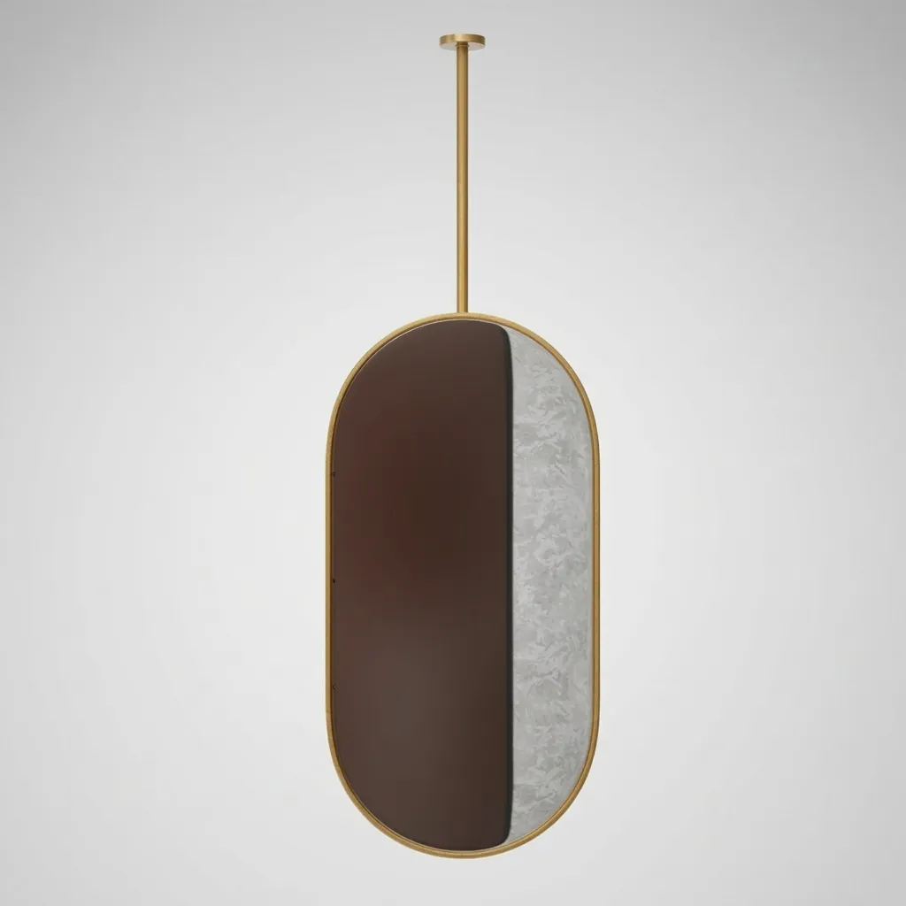 Oval Ceiling-Hung Framed LED Backlit Mirror with Touch Dimmer [1090] — LHM-1090 (image 5)