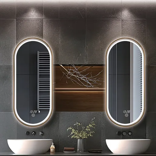 Capsule LED Bathroom Mirror with Decorative Trim — WLM-1082