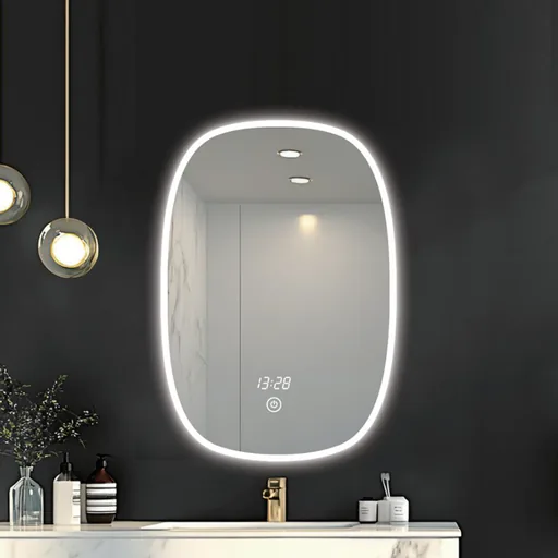 Cushion-Shaped Acrylic Frame LED Bathroom Mirror — WLM-1083