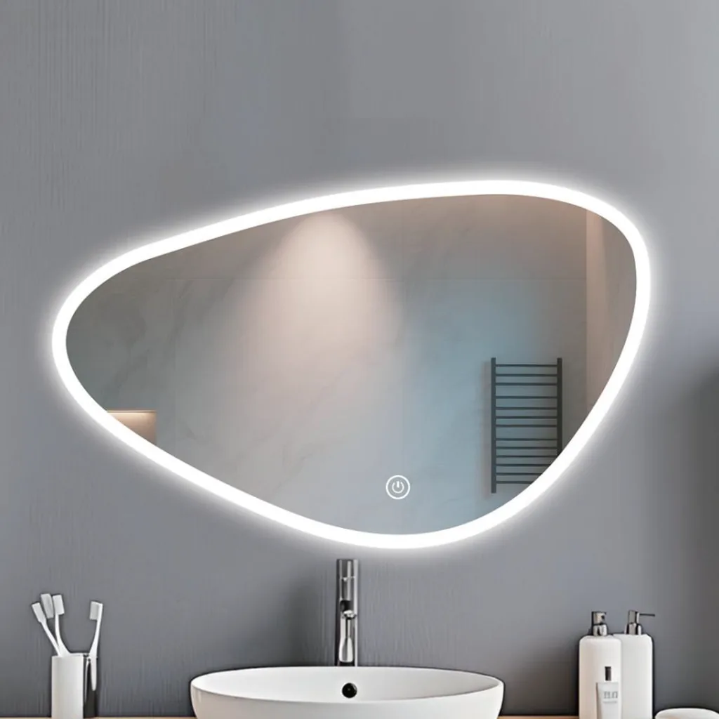 Pebble-Shaped LED Bathroom Mirror — WLM-1088