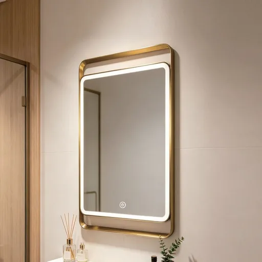 Double-Frame Portrait LED Mirror in Stainless Steel — WLM-1095
