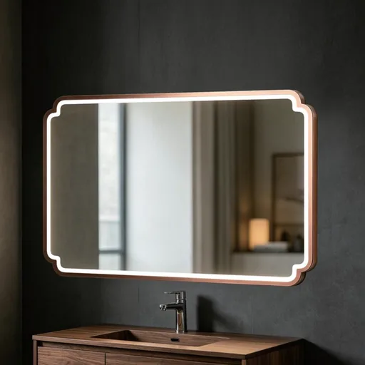 Notched-Corner Framed LED Mirror — WLM-1101