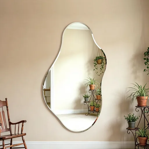 Organic Shape Frameless Mirror with Lighting — WLM-1109