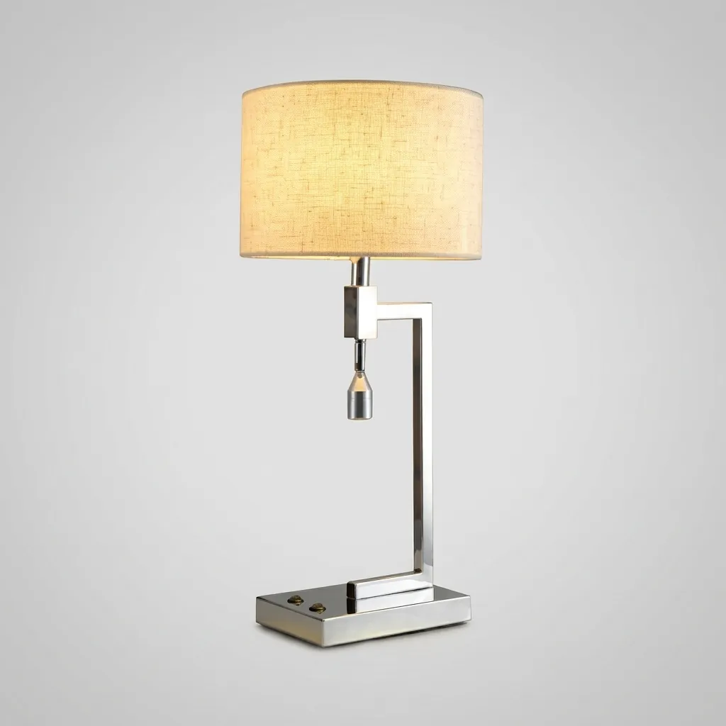 Table Lamp With Adjustable Led Reading Lamp - Stainless Steel — LMP-1034 (image 2)