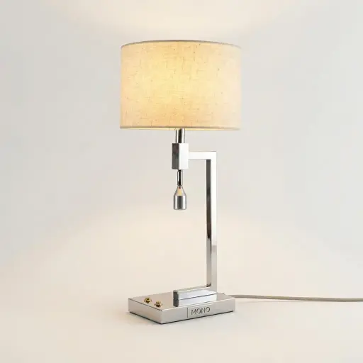 Table Lamp With Adjustable Led Reading Lamp - Stainless Steel — LMP-1034