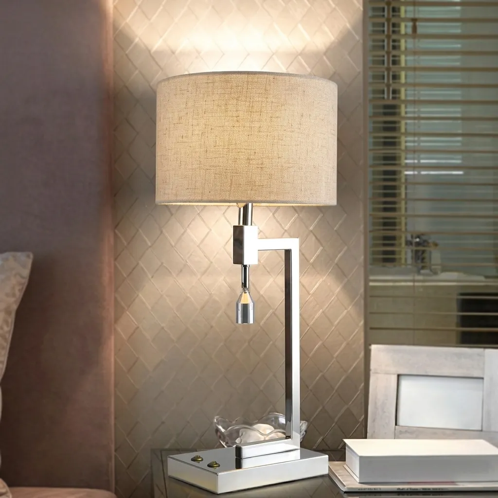 Table Lamp With Adjustable Led Reading Lamp - Stainless Steel — LMP-1034 (image 4)