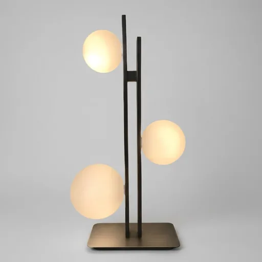 Vertical Frame Table Lamp with Glass Globes — LMP-1046