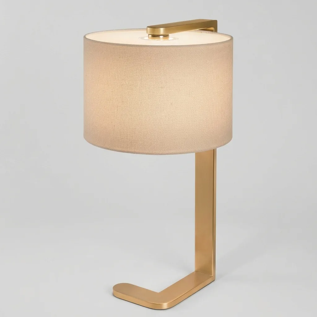 L-Base Drum Shade Table Lamp — LMP-1051