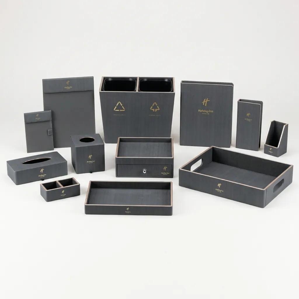 PU Leather 12-Piece Amenities Set with Single Remote Control Holder — LTH-1025 (image 7)