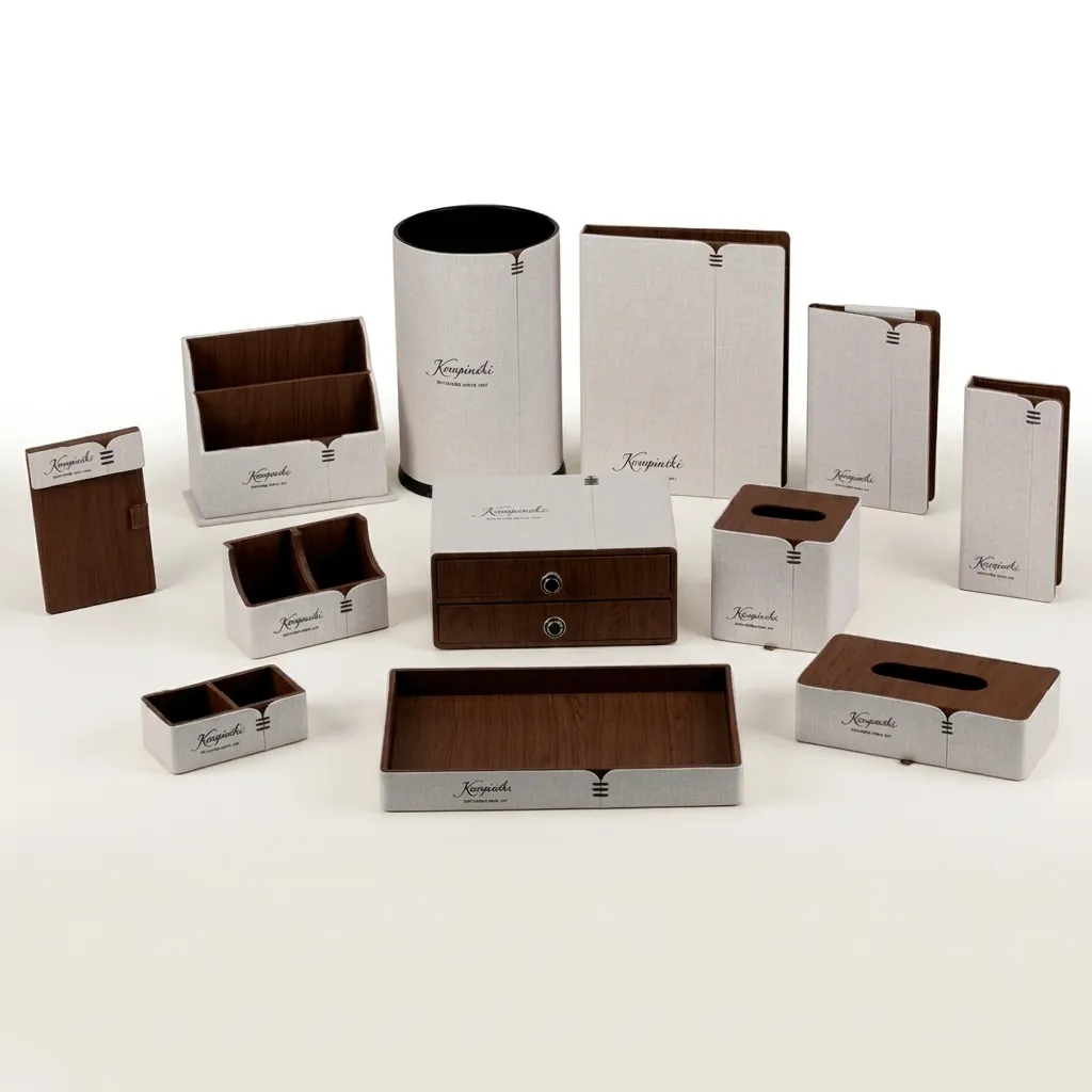 PU Leather 12-Piece Amenities Set with Magazine Rack — LTH-1026 (image 7)