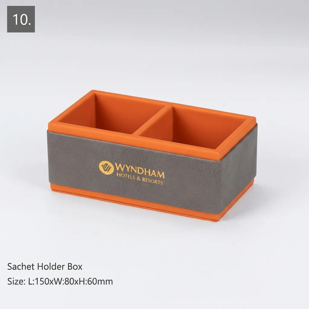PU Leather 12-Piece Amenities Set with Amenities Tray With 2 Drawers — LTH-1027 (image 4)
