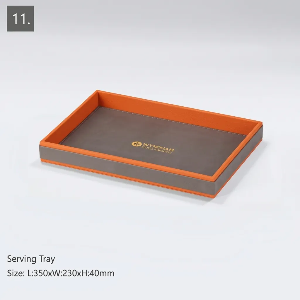 PU Leather 12-Piece Amenities Set with Amenities Tray With 2 Drawers — LTH-1027 (image 5)