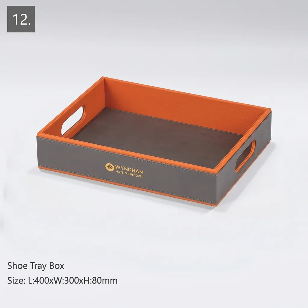 PU Leather 12-Piece Amenities Set with Amenities Tray With 2 Drawers — LTH-1027 (image 6)