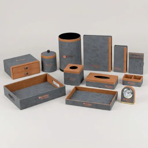 PU Leather 12-Piece Amenities Set with Ice Bucket — LTH-1029