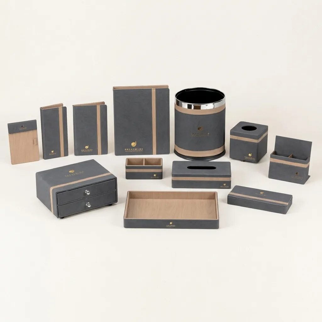 PU Leather 12-Piece Amenities Set with Control Remote Double Holder — LTH-1031 (image 7)