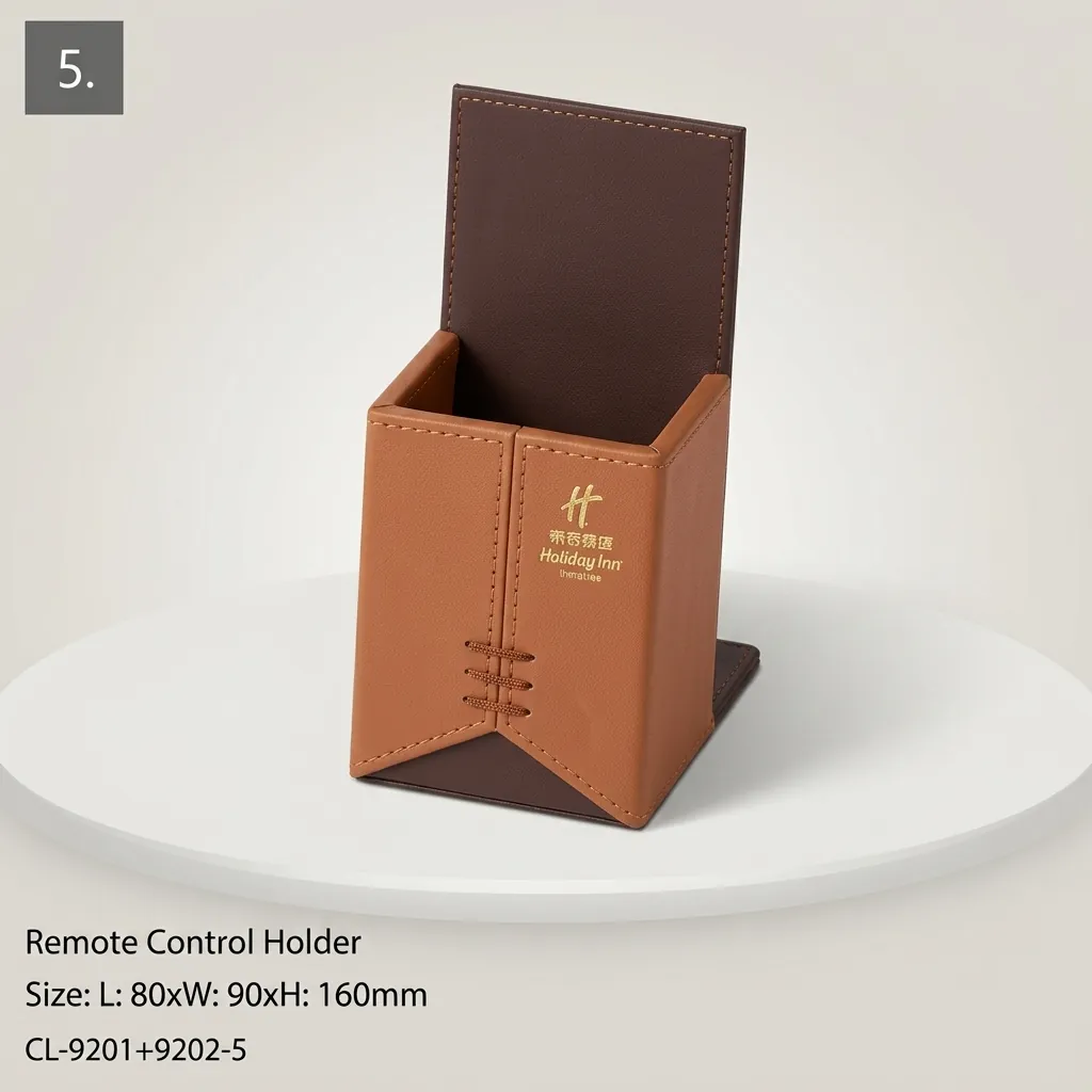 PU Leather 10-Piece Amenities Set with Single Remote Control Holder — LTH-1032 (image 10)
