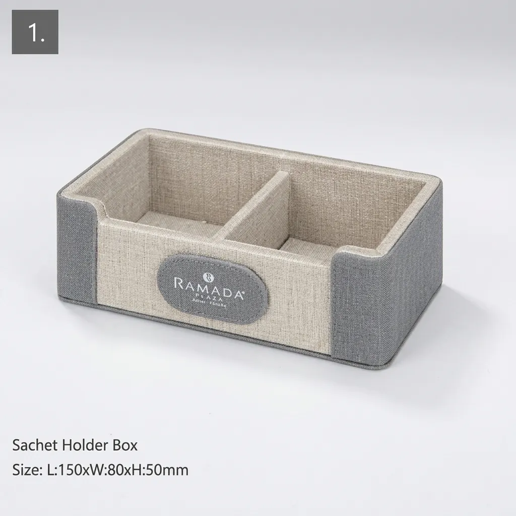PU Leather 10-Piece Amenities Set with Amenities Tray With Single Drawer — LTH-1038 (image 6)