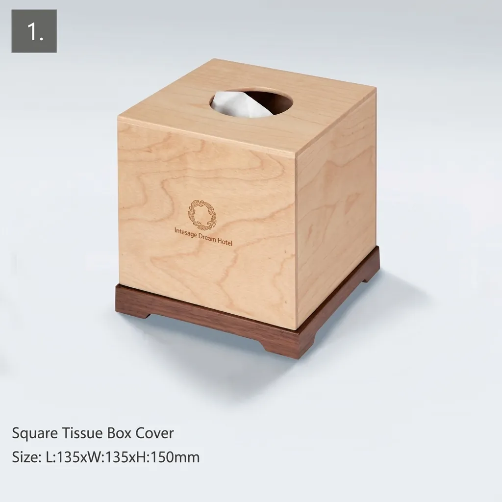 Wooden 8-Piece Amenities Set with Single Remote Control Holder — LTH-1040 (image 4)