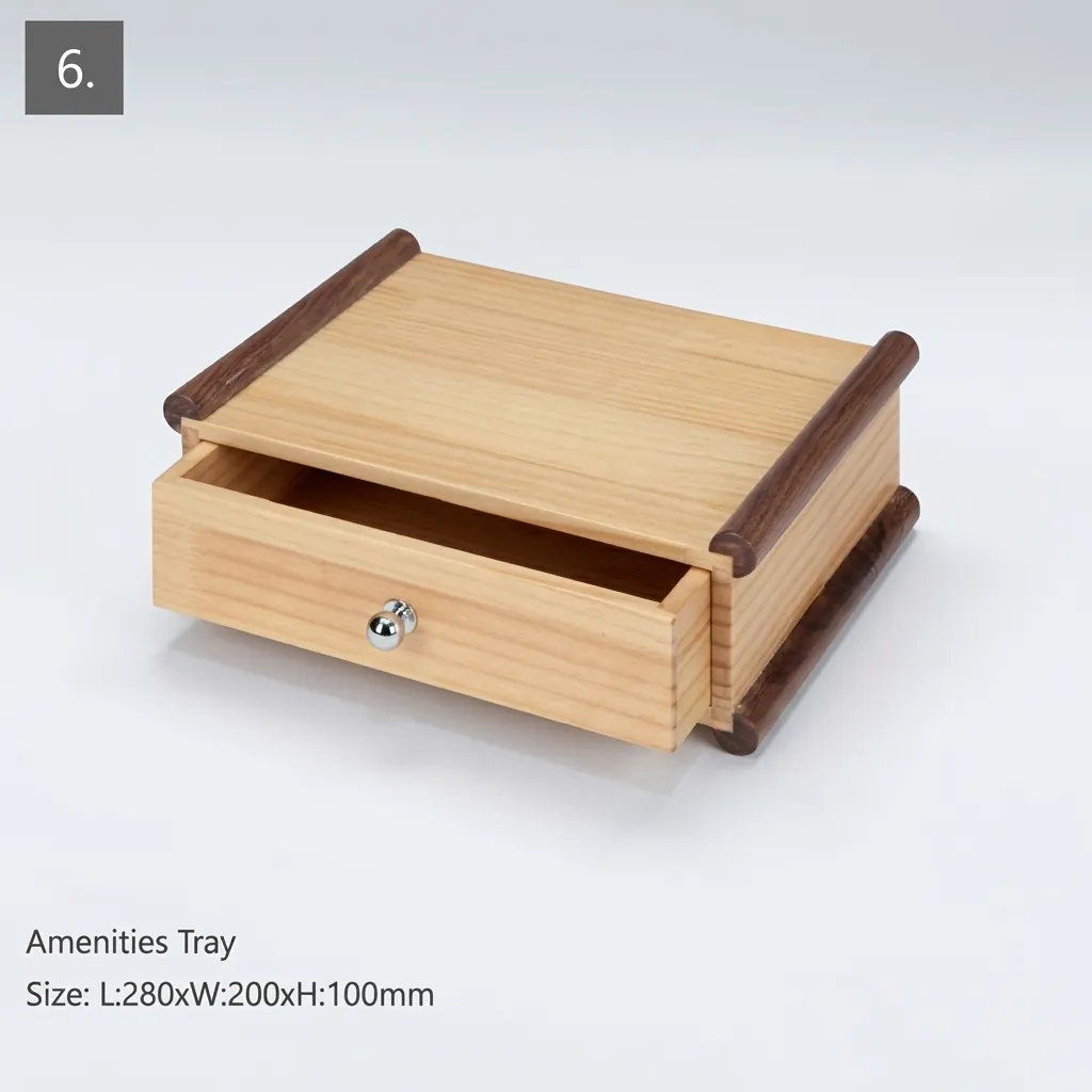 Wooden 8-Piece Amenities Set with Double Sachet Holder Box — LTH-1041 (image 9)