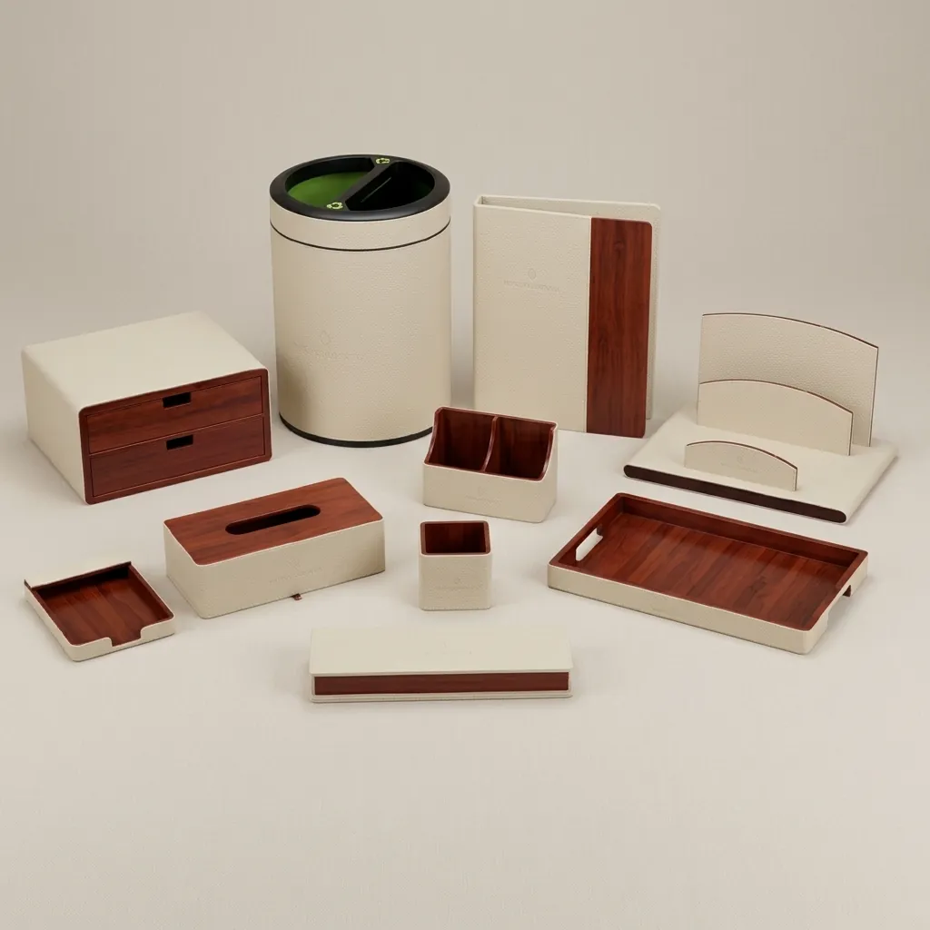 PU Leather 10-Piece Amenities Set with Single Sachet Holder Box — LTH-1043 (image 5)