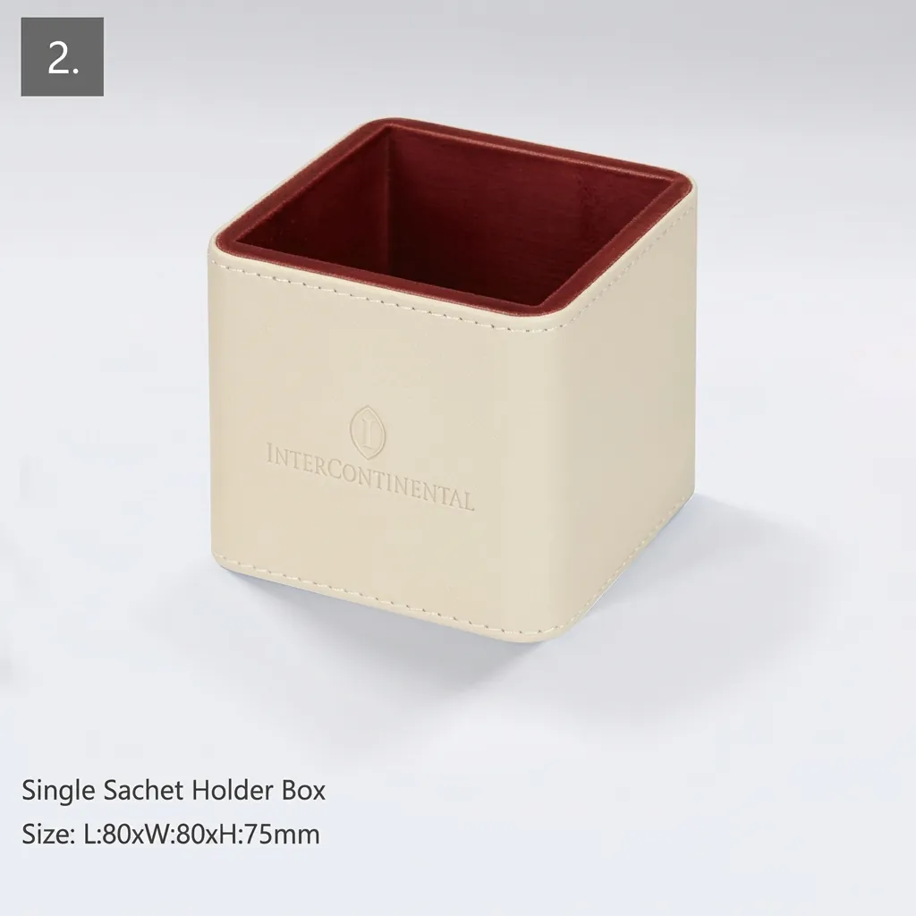 PU Leather 10-Piece Amenities Set with Single Sachet Holder Box — LTH-1043 (image 7)